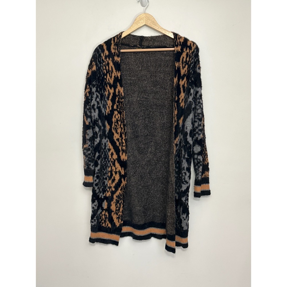 Christine Phillipe Mohair Blend Cardigan Womens S Soft Cozy Oversized Animal